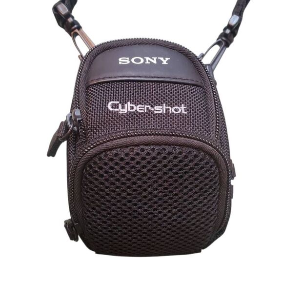Sony CyberShot Small Camera Bag Soft Case Black Zipper 3 Compartment - Picture 1 of 5